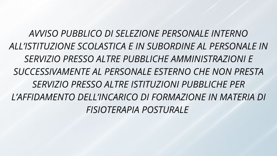 AVVISO PUBBLICO DI SELEZIONE PERSONALE – Scuola Orte